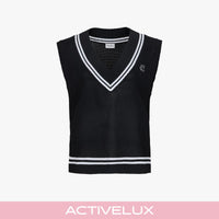 Punched V-neck Vest (Black)