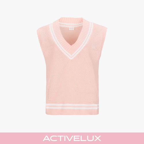 Punched V-neck Vest (Coral)