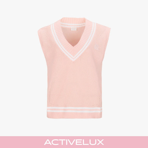 Punched V-neck Vest (Coral)