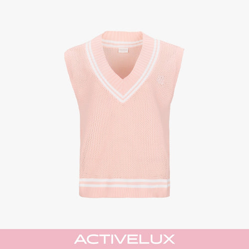 Punched V-neck Vest (Coral)