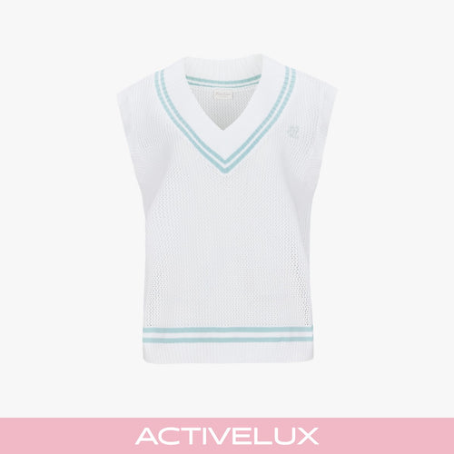 Punched V-neck Vest (White)