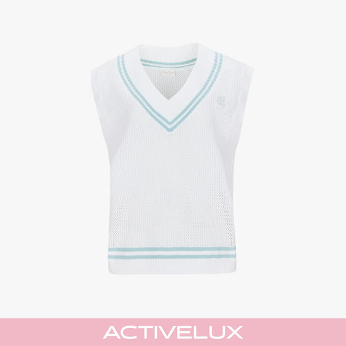 Punched V-neck Vest (White)