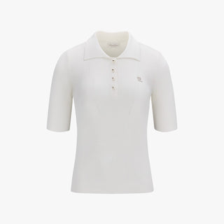 Ribbed Quarter Sleeve Knit (White)