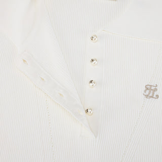 Ribbed Quarter Sleeve Knit (White)