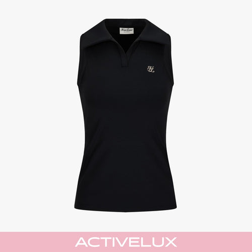 Lucé Halter Sleeveless T-Shirt (Black)