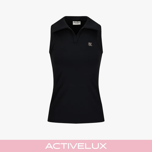 Lucé Halter Sleeveless T-Shirt (Black)