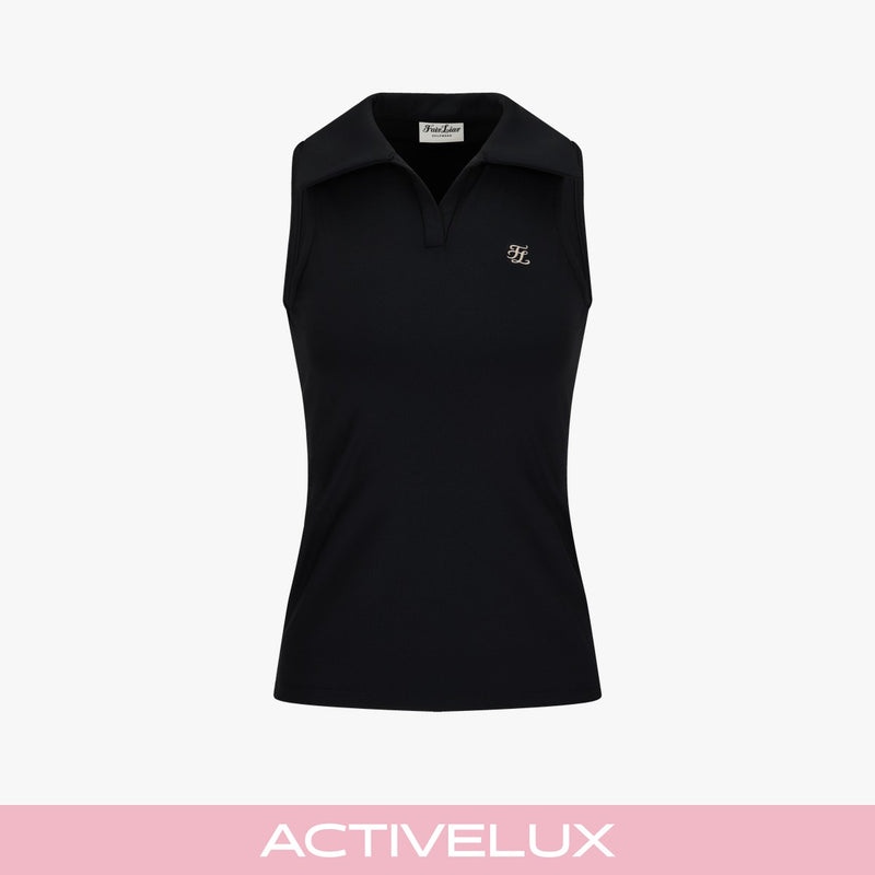 Lucé Halter Sleeveless T-Shirt (Black)