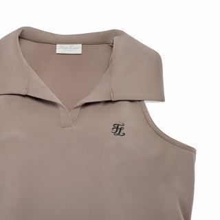 Lucé Halter Sleeveless T-Shirt (Cocoa)