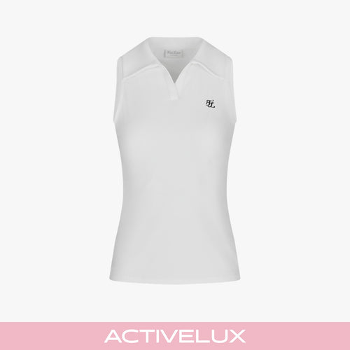 Lucé Halter Sleeveless T-Shirt (White)