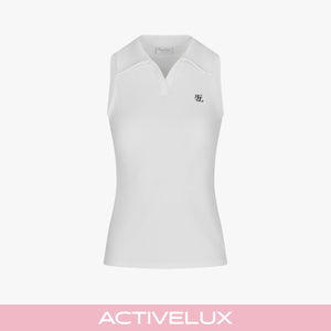 Lucé Halter Sleeveless T-Shirt (White)