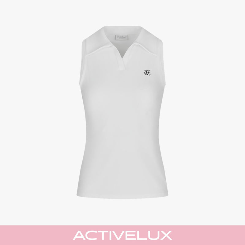Lucé Halter Sleeveless T-Shirt (White)