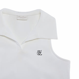 Lucé Halter Sleeveless T-Shirt (White)