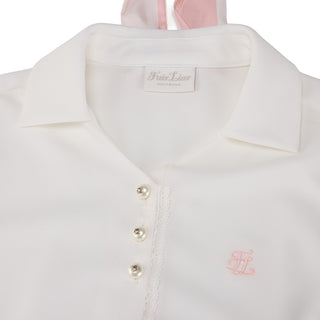 Scarf Set Open-neck T-Shirt (White)