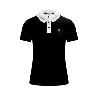 Eyelet Lace Collar T-shirt (Black)