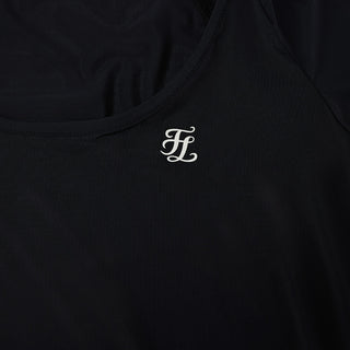 Frill Sleeve Cooling Inner T-shirt (Black)