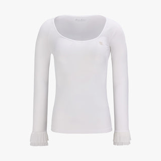 Frill Sleeve Cooling Inner T-shirt (White)