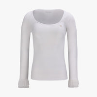 Frill Sleeve Cooling Inner T-shirt (White)