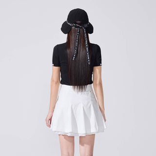 Lace Collar Puff Sleeve T-Shirt (Black)