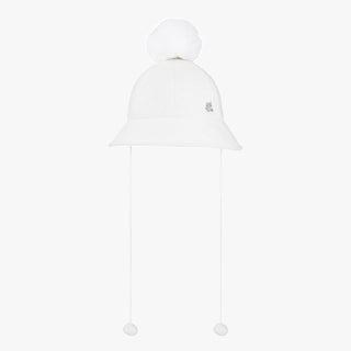 Back Ribbon Fur Hat (Ivory)