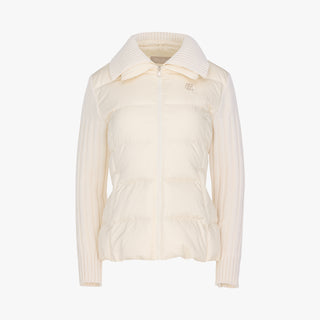 Knit Collar Down Jumper (Cream)