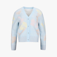 Ribbon Jacquard Windproof Cardigan (Blue)