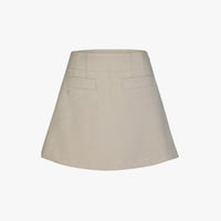 Brushed A-Line Skirt (Beige)