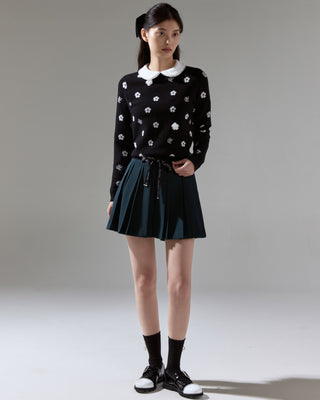 Flower Point Jacquard Knit (Black)