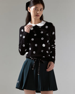 Flower Point Jacquard Knit (Black)