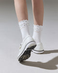 Frill Ribbon Golf Shoes - White