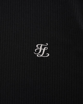 Ruffle High Neck Cooling Inner T Shirt (Black)