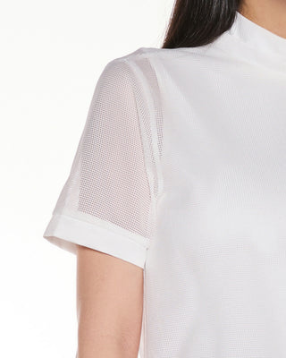 Mesh Crop Short Sleeve and Sleeveless Set (White)