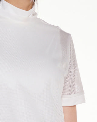 Mesh Crop Short Sleeve and Sleeveless Set (White)