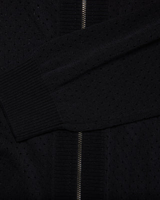 Scassi Collar ZipUp Cardigan (Black)