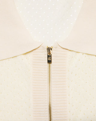 Scassi Collar ZipUp Cardigan (Ivory)