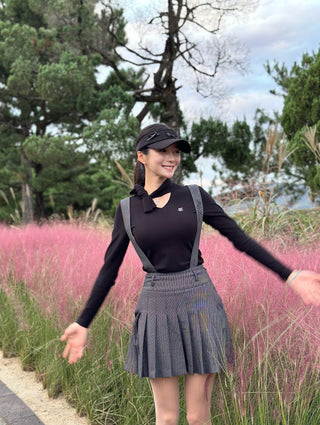 Neck Ribbon Knit Pullover (Black)