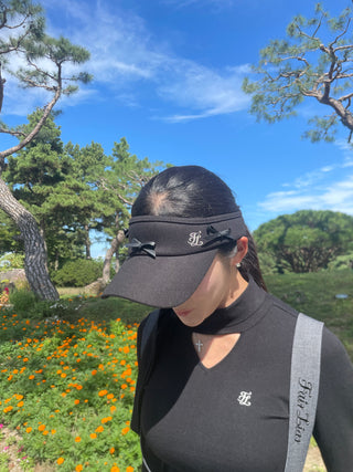 Fair Liar Leather Ribbon Visor (Black)