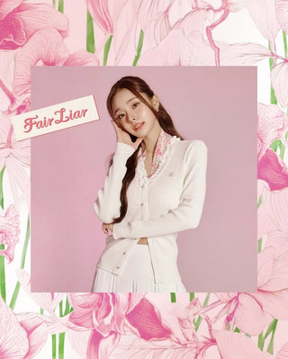 Fair Liar Rib Frill Cardigan (White)