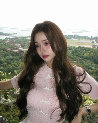 Fair Liar Ribbon Cropped Short Sleeve Knit (Pink)