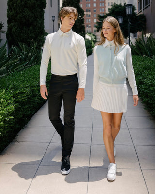 [FL Signature] Pearl & Bead Flare Pleated Skirt (Ivory)