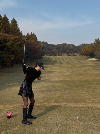 Leather Ribbon Skirt (Black)