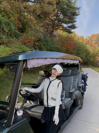 Hooded Windproof Knit Vest (Ivory)