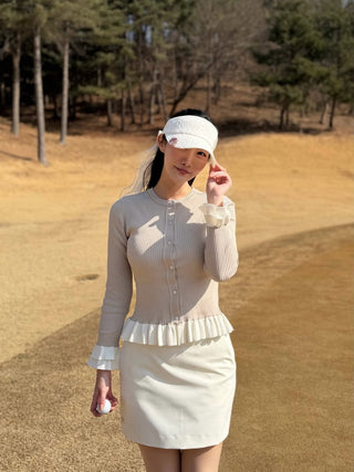 Lace Pearl Organza Visor (White)