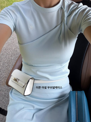Twisted Round-neck T-Shirt (Blue)