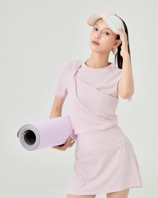 Twisted Round-neck T-Shirt (Coral)