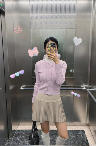 Fair Liar Multi Color Cable cardigan (Lavender)