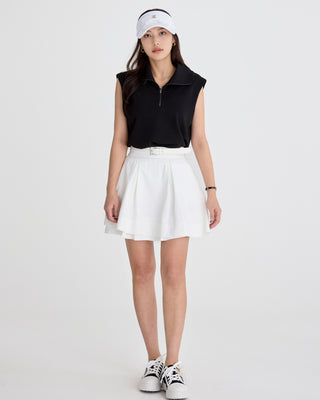 Double Layer Flared Skirt (White)