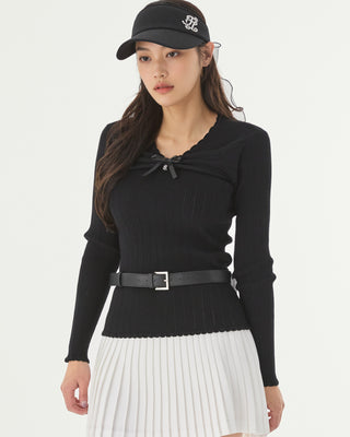 Ribbon Shirring Knit (Black)