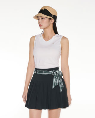 Botanical Scarf Set Sleeveless T Shirt (White)