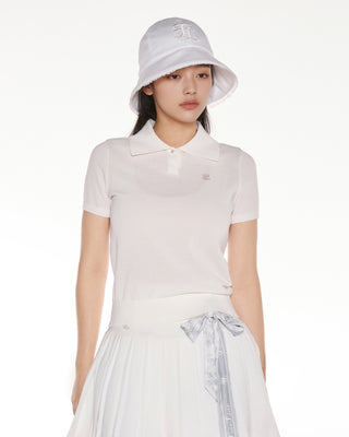 Pearl Point Short Sleeve Knit (White)