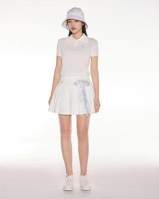 Pearl Point Short Sleeve Knit (White)